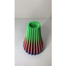 3D Baskı Gri Dekoratif Plastik Vazo – Özgün Tasarım Raf & Masa Süsü