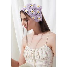Çiçekli Örgü Üçgen Bandana