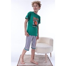 Miniğimin Cicileri (11-14 Yaş) Basketbol Desenli Erkek  Çocuk kapri takım - Yeşil