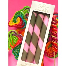Aeon Candle Studio Ae'on Twist Şamdan Mum Koyu Yeşil - Pembe