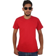 Erkek %100 Pamuklu Bisiklet Yaka Tişört, Nefes Alabilen Kaliteli T-Shirt