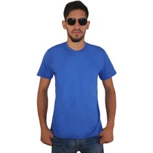 Erkek %100 Pamuklu Bisiklet Yaka Tişört, Nefes Alabilen Kaliteli T-Shirt