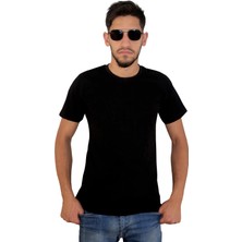 Erkek %100 Pamuklu Bisiklet Yaka Tişört, Nefes Alabilen Kaliteli T-Shirt