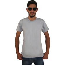 Erkek %100 Pamuklu Bisiklet Yaka Tişört, Nefes Alabilen Kaliteli T-Shirt