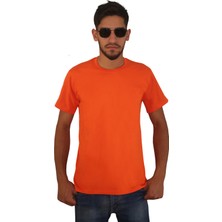 Erkek %100 Pamuklu Bisiklet Yaka Tişört, Nefes Alabilen Kaliteli T-Shirt