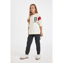 DeFacto Kız Çocuk Kargo Cepli Beli Paçası Lastikli Jogger Eşofman Altı