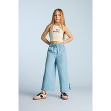 DeFacto Culotte Geniş Paça Jean Pantolon Kız Çocuk D7102A825SM