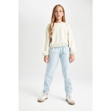 DeFacto Kız Çocuk Standart Fit Beli Paçası Lastikli Basic Düz Jogger Eşofman Altı D3206A824WN
