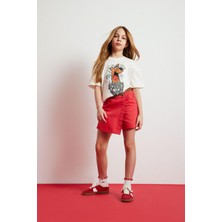 DeFacto Kırmızı Gabardin Şort Etek Kız Çocuk D9627A825SP