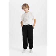 DeFacto Erkek Çocuk Siyah Beli Paçası Lastikli Cepli Basic Düz Jogger Eşofman Altı C2093A824SP