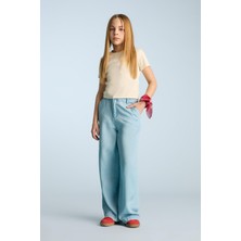 DeFacto Kız Çocuk Wide Leg Geniş Paça Jean Pantolon D7103A825SM