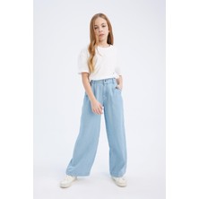 DeFacto Kız Çocuk Wide Leg Geniş Paça Jean Pantolon D7103A825SM