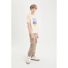 DeFacto Kargo Cepli Standart Paça Gabardin Jogger Pantolon Erkek Çocuk D6314A825SP
