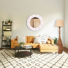 Mylamp Lotus Teak Wood Tik Ağacı Yuvarlak Ayna 76X7 cm