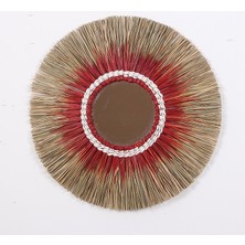 Mylamp Yıldız 60 Cm. Kırmızı Renkli Doğal Deniz Sazı Ayna