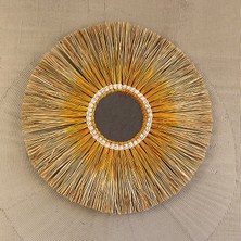 Mylamp Yıldız  80 Cm. Turuncu Renkli Deniz Sazı Ayna