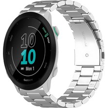 Garmin Forerunner 55 ile ile Uyumlu Kordon Klasik Baklava Model Paslanmaz Çelik Metal Kayış