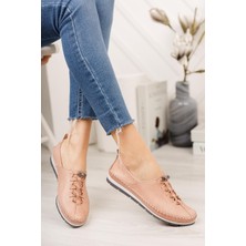 Tarçın Hakiki Deri Pudra Kadın Deri Babet TRC116-0051