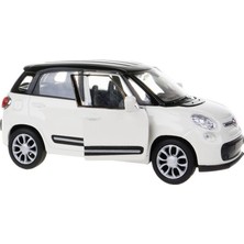Fiat 500L 11 cm 1/36 Ölçek Diecast Metal Model Çek Bırak Araba Beyaz