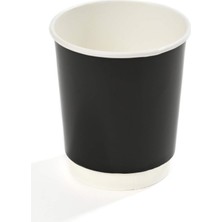 Packtory 8 Oz Double Wall Karton Bardak (Siyah) 50 Adet