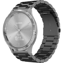Garmin Vivomove 3 ile Uyumlu Kordon Klasik Baklava Model Paslanmaz Çelik Metal Kayış