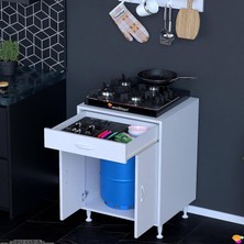 Modilayn DOQU (M) Set Ocak Altı Dolap 60x88x56 cm Çekmeceli, Kapaklı ve 1 Gözlü Tüp Bölmelidir