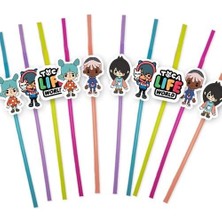 Parti Dükkanım Toca Boca Artistik Pipet 10 Adet