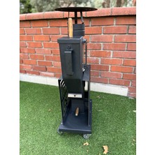 Mini Pelet Soba Izgaralı Kamp Tipi Pelet Sobası Kasalı Muhafazalı