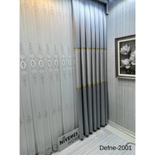 Nivemeshome Defne Gümüş FT614166 V-2001 1/3 Sık Pileli  Fon Perde Apm