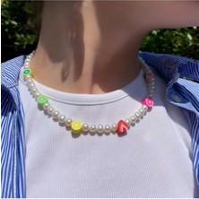 Incili Meyve Figürlü Tasarım Kolye