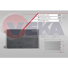 VEKA-43-3519 - Klima Radyatörü Kangoo Iıı 08> / Cıtan 12> W415 1.5 Dci