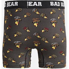 Bad Bear Pizza Desenli Antrasit Erkek Boxer
