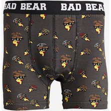 Bad Bear Pizza Desenli Antrasit Erkek Boxer