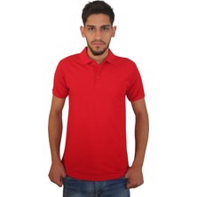 Erkek Polo Yaka Penye %100 Pamuklu Düğmeli T-Shirt