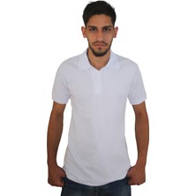 Erkek Polo Yaka Penye %100 Pamuklu Düğmeli T-Shirt