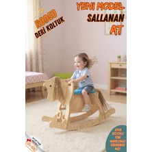 Ahşap Sallanan At-Deri Koltuklu-Ayak Destekli-(Yeni Model)