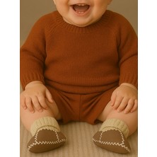 Angeltouch Bebe Patik Ayakkabı Hakiki Deri Lüx Sütlü Kahve