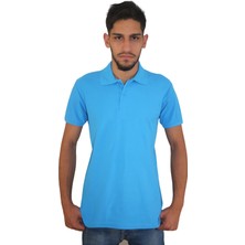 Erkek Polo Yaka Penye %100 Pamuklu Düğmeli T-Shirt