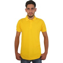 Erkek Polo Yaka Penye %100 Pamuklu Düğmeli T-Shirt