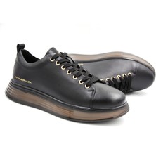 Hammer Jack Rabat M Hakiki Deri Erkek Şeffaf Taban Günlük Erkek Ayakkabı Siyah