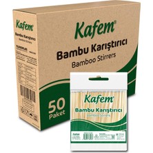 Kafem Bambu Tahta Karıştırıcı 11CM Poşetli 400LÜ x 50 Paket (Koli)
