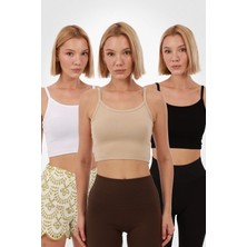 Kadın Askılı Crop 3'lü Set