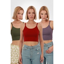 Kadın Askılı Crop 3'lü Set