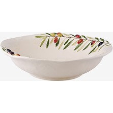 Bordallo Pinheiro Olival Beyaz Seramik Servis Kasesi 33,5 Cm