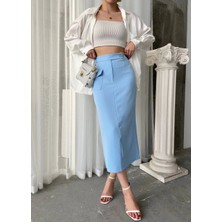 Kazax Uzun Düğmeli Etek