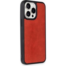 Eyesofu iPhone 15 Pro Max Kılıf Aras Deri Kapak - Kırmızı - EYESO6908-1651