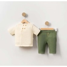 Müslin Gömlek Pantolon Takım Zeytin Yeşili