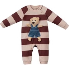 Ayıcıklı Çizgili Patiksiz Tulum Kiremit