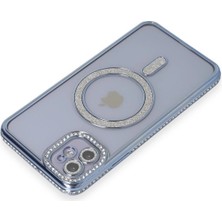 Eyesofu iPhone 11 Kılıf Joke Simli Magneticsafe Kılıf - Mavi - EYESO5940-5894