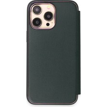 Eyesofu iPhone 13 Pro Max Kılıf Dolpin Kapaklı - Koyu Yeşil - EYESO4887-2217